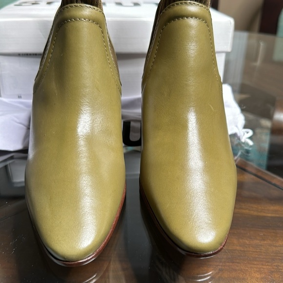 New Schutz Leather Sweater‎ Knit Mid Boots - Camille Knit color green size 8 - Picture 4 of 14